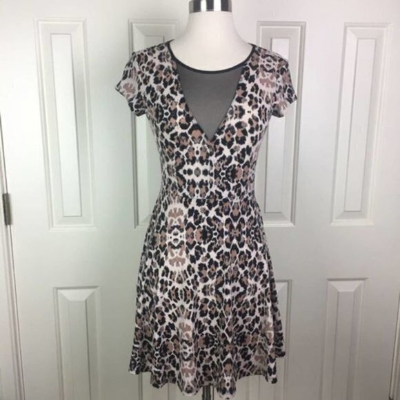 UO Kimchi Blue Animal‎ Print MESH Skater DRESS - Picture 3 of 11